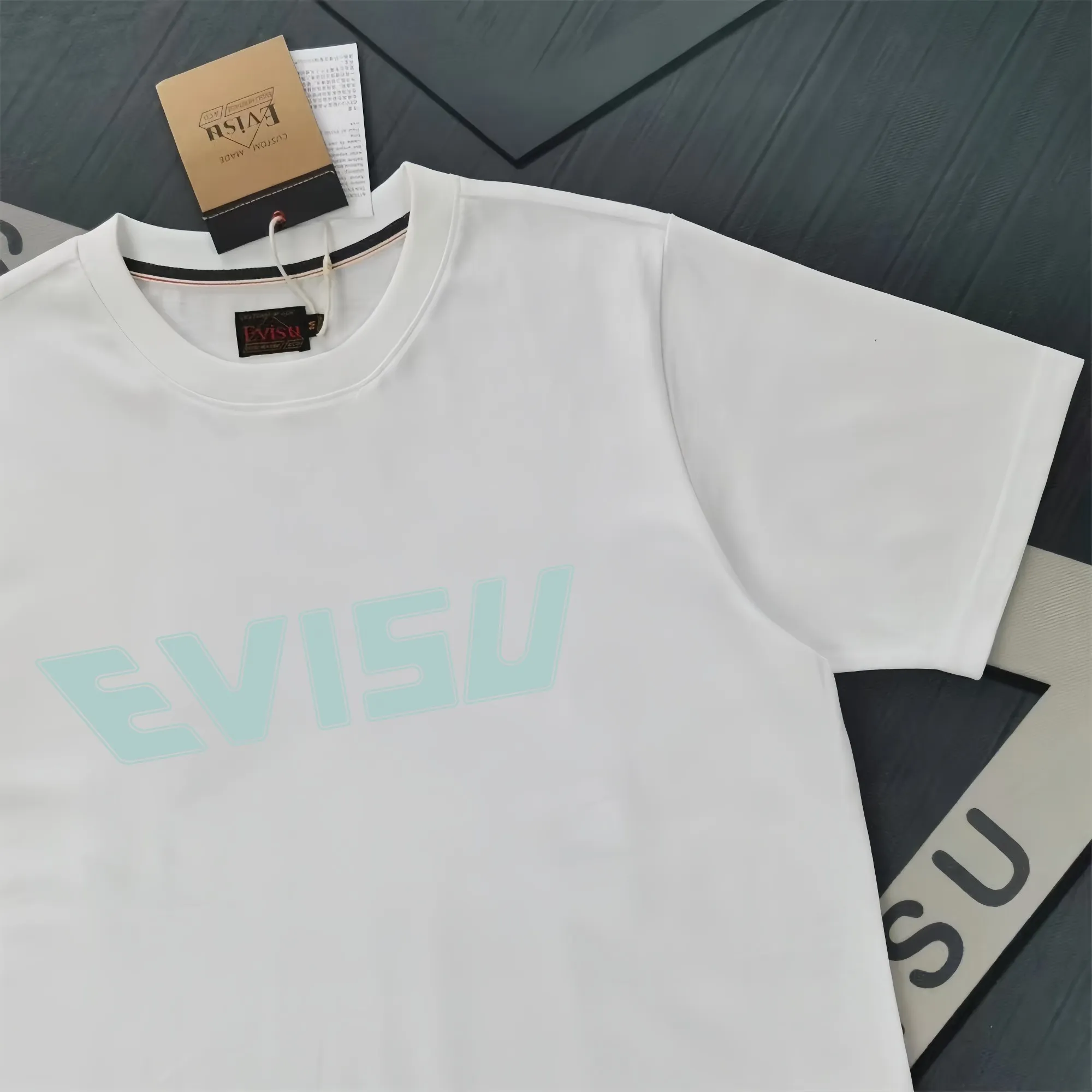 Evisu 2025New Arrival T ⚠ Quality⚠ Same Style T 。 ，Black S-XXL，White S-XXL，Gray M-XXL，Red S-XXL， Red M-XXL